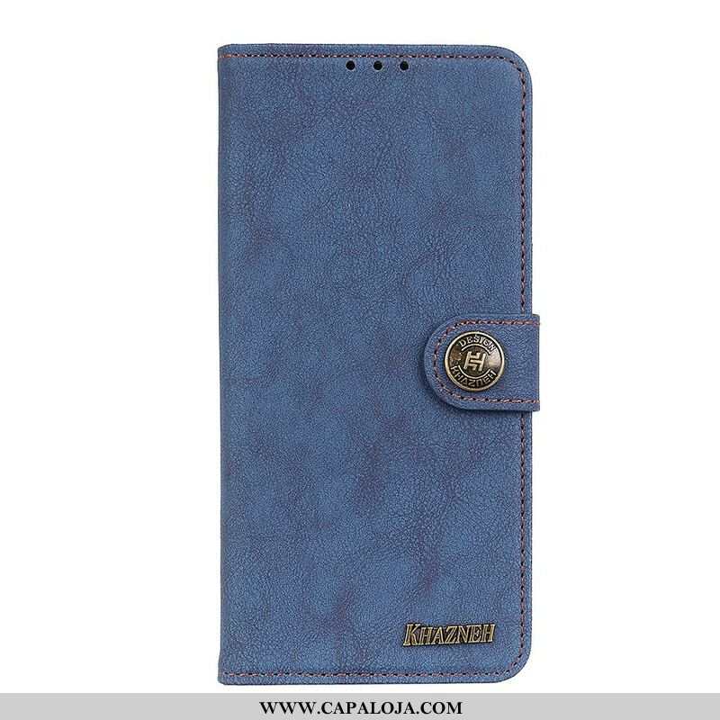 Capa Flip Para Samsung Galaxy M51 Khazneh Retrô Split Couro Sintético