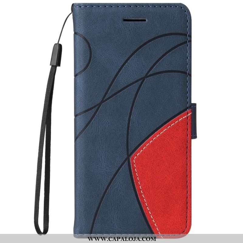 Capa Flip Para Samsung Galaxy M52 5G De Cordão Linha De Tinta De Cordão