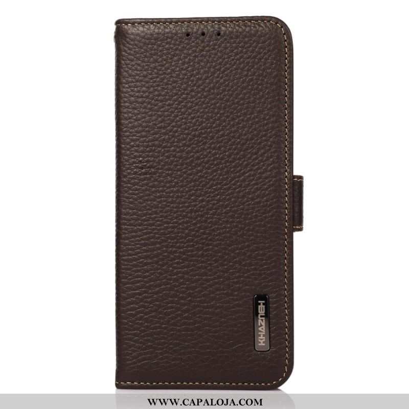 Capa Flip Para Samsung Galaxy M53 5G Couro De Lichia Khazneh Rfid