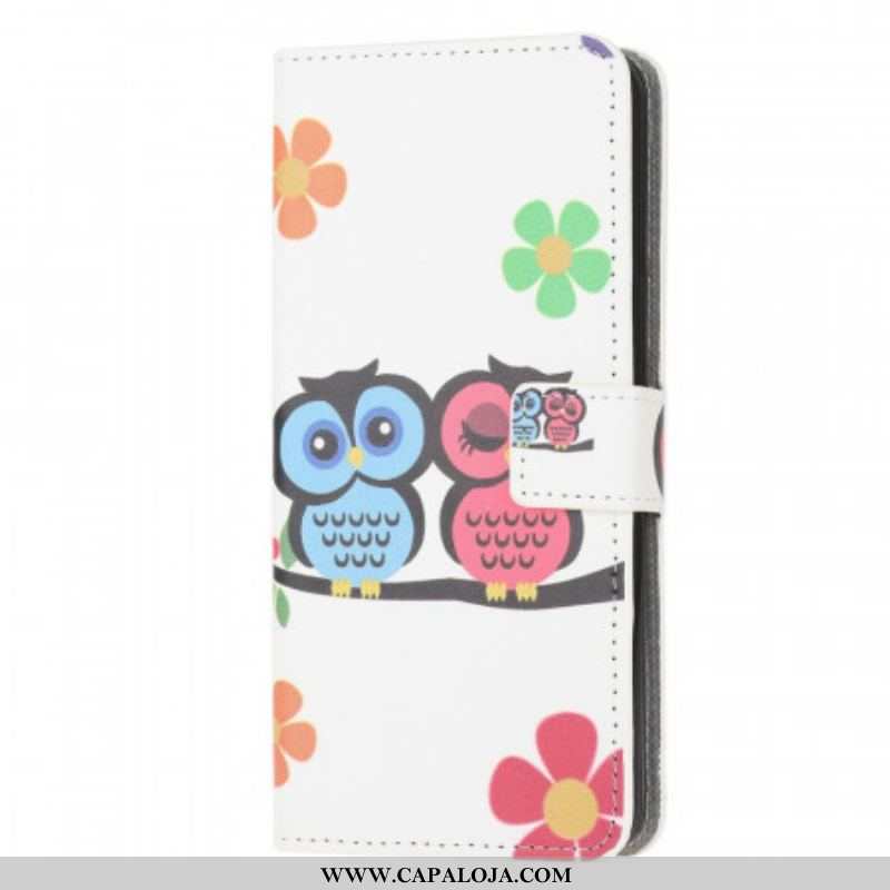 Capa Flip Para Samsung Galaxy M53 5G Par De Corujas