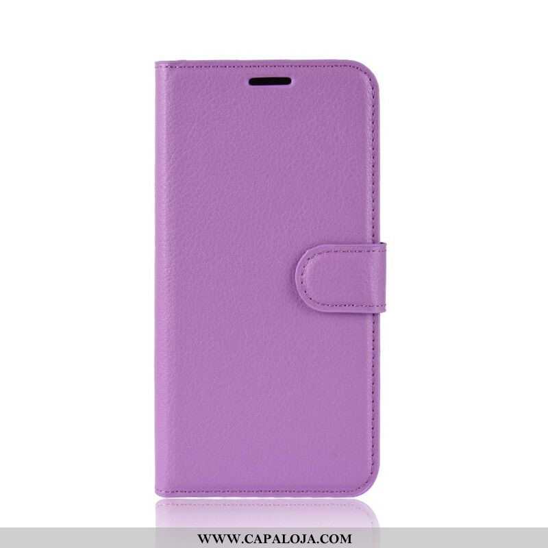 Capa Flip Para Samsung Galaxy S20 Plus / S20 Plus 5G Couro Sintético De Lichia Clássico