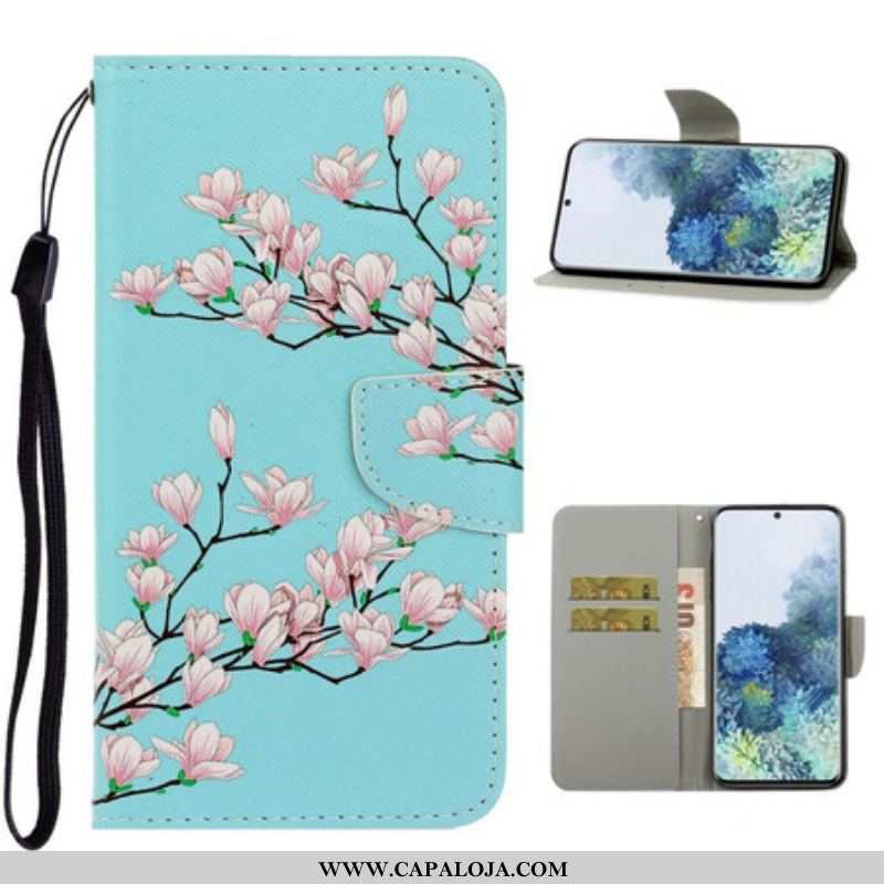 Capa Flip Para Samsung Galaxy S21 5G De Cordão Arbusto Strappy