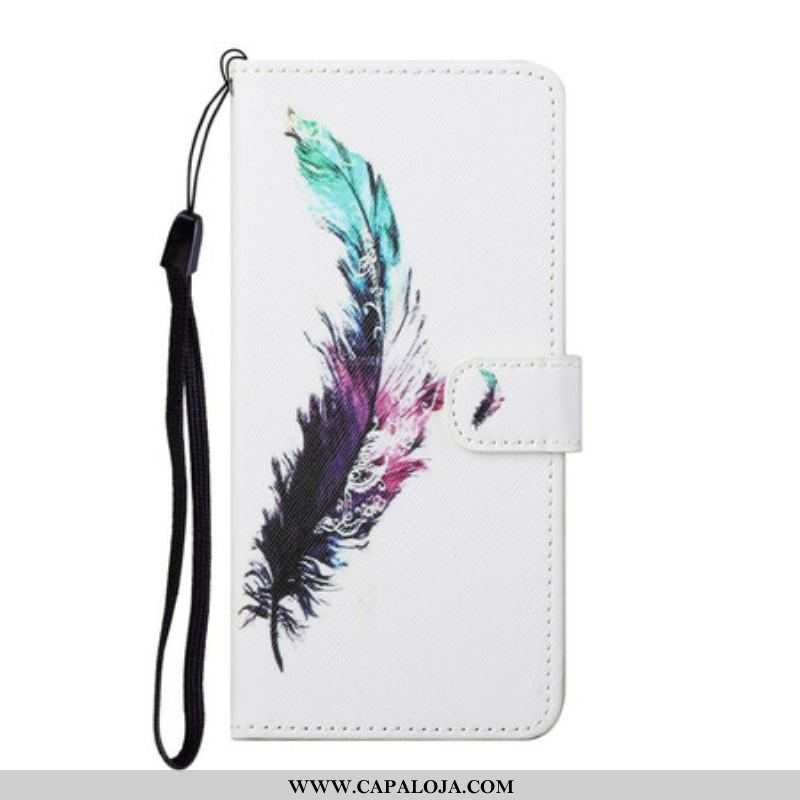 Capa Flip Para Samsung Galaxy S21 5G De Cordão Pena Com Cordão