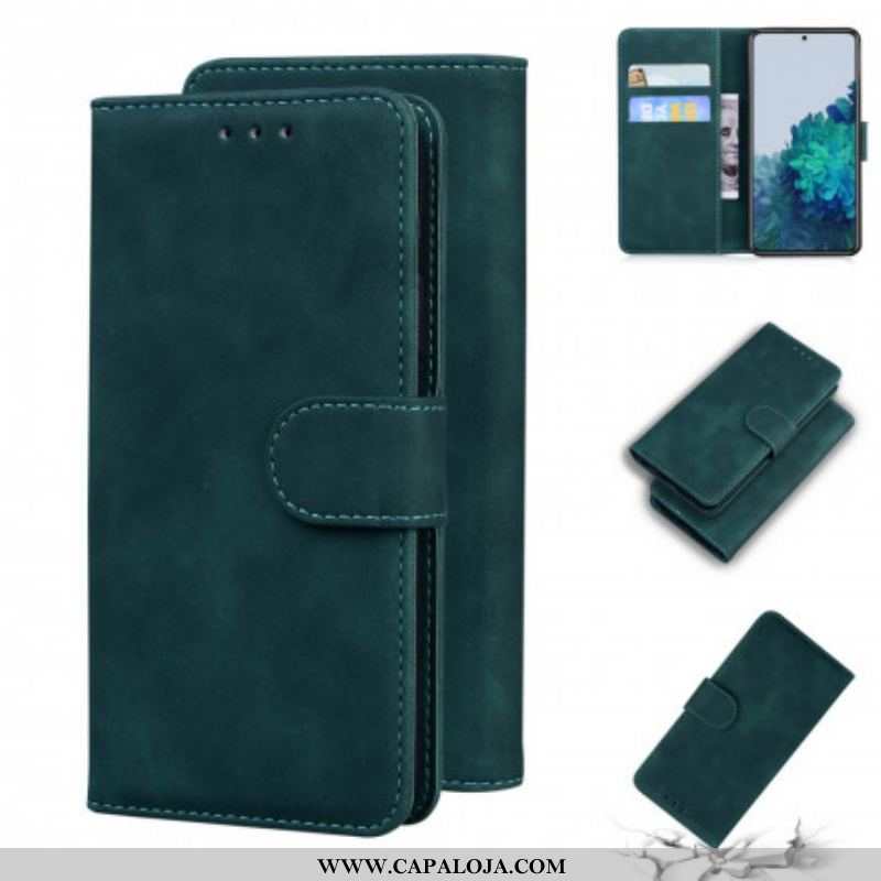 Capa Flip Para Samsung Galaxy S21 5G Efeito Couro Monocromático