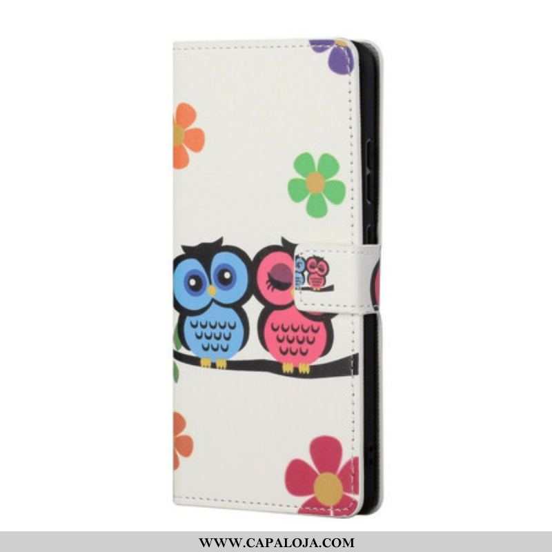 Capa Flip Para Samsung Galaxy S21 5G Par De Corujas