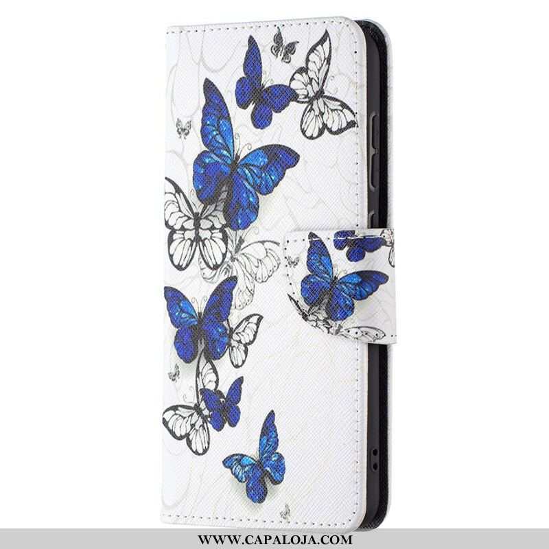 Capa Flip Para Samsung Galaxy S21 FE Borboletas Maravilhosas