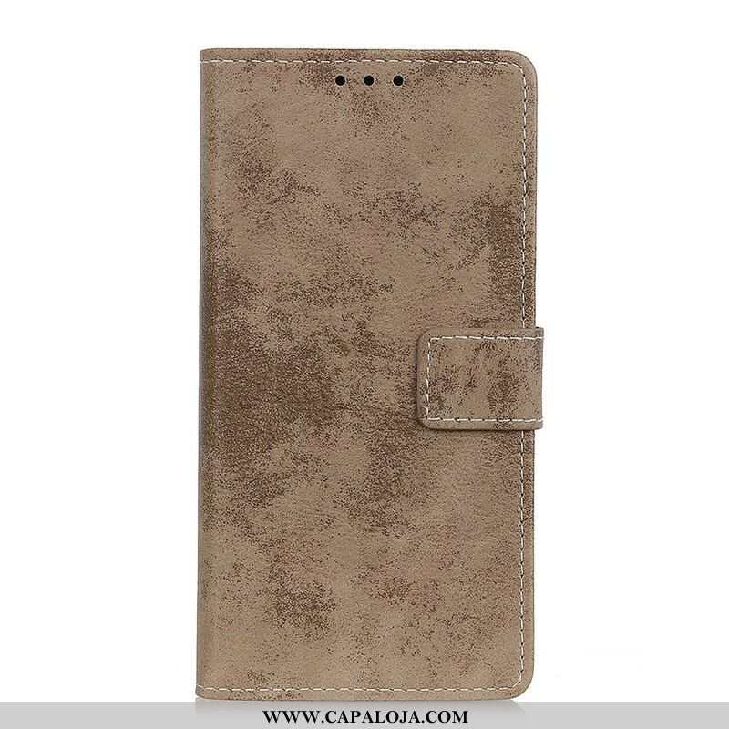 Capa Flip Para Samsung Galaxy S21 FE Efeito Couro Vintage