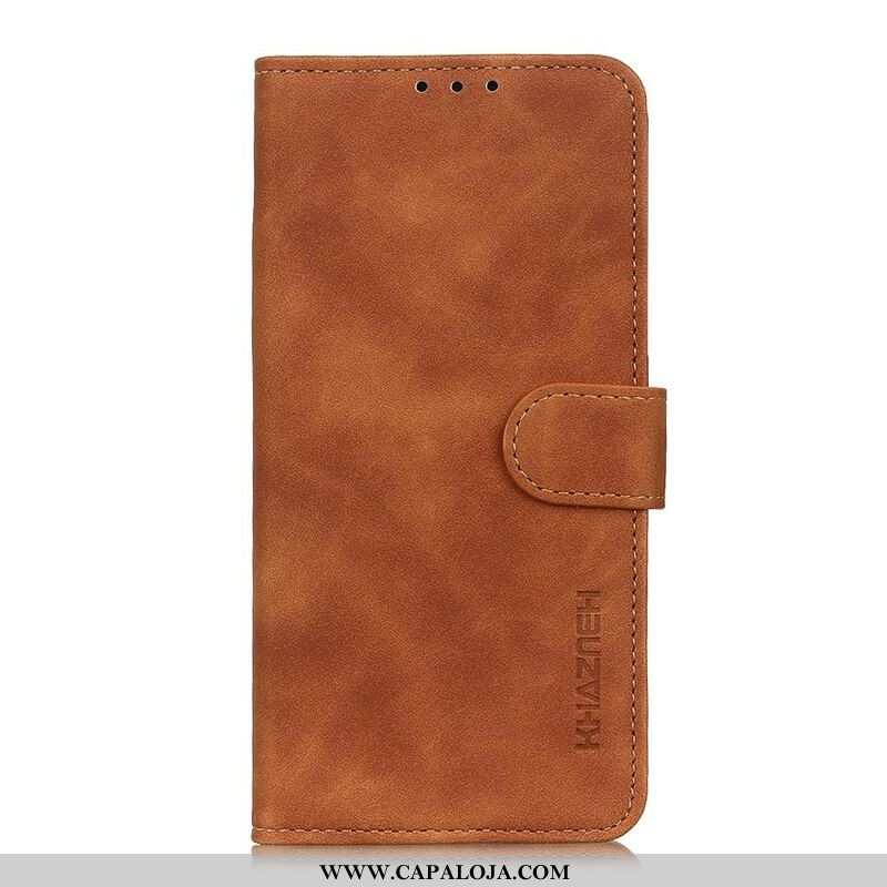 Capa Flip Para Samsung Galaxy S21 FE Efeito Couro Vintage Khazneh