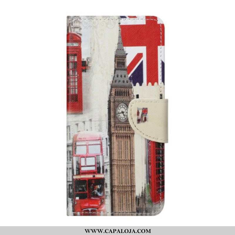 Capa Flip Para Samsung Galaxy S21 FE Vida Em Londres