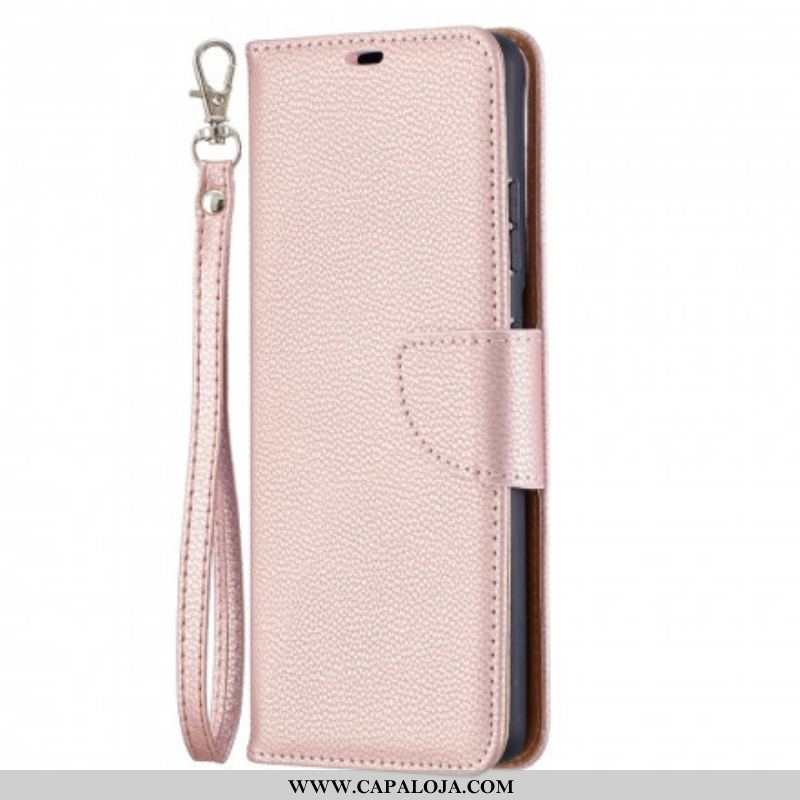 Capa Flip Para Samsung Galaxy S21 Ultra 5G De Couro Lichia Rabat Oblíqua