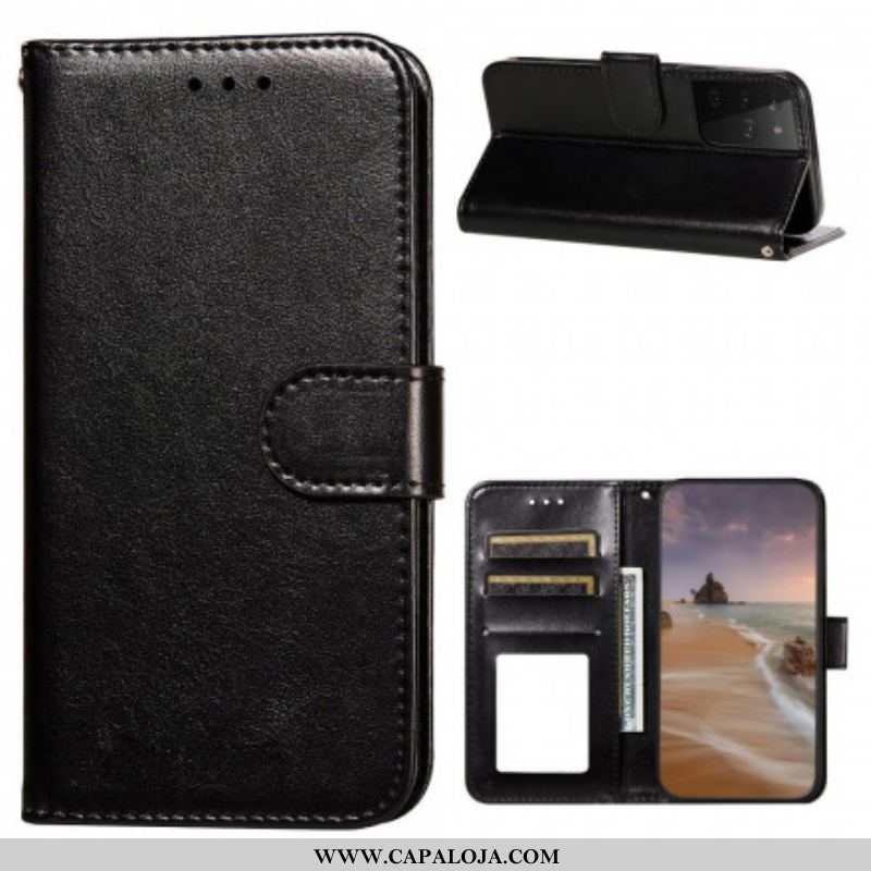 Capa Flip Para Samsung Galaxy S21 Ultra 5G Fecho De Couro Estilo Reversível