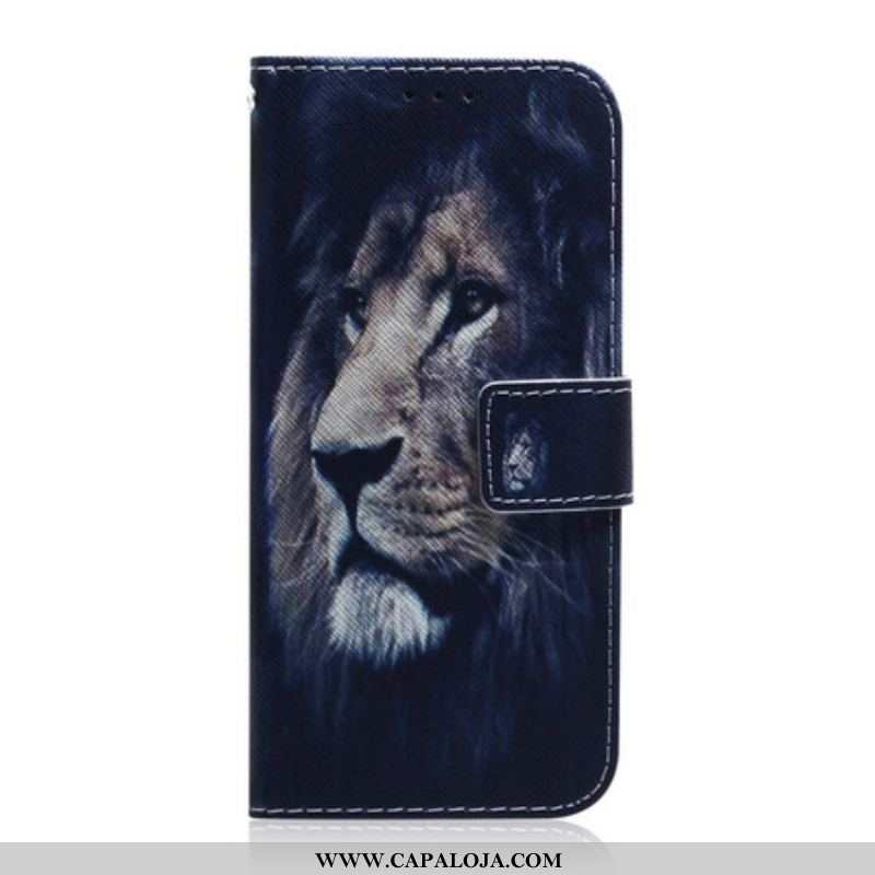 Capa Flip Para Samsung Galaxy S21 Ultra 5G Leão Sonhador