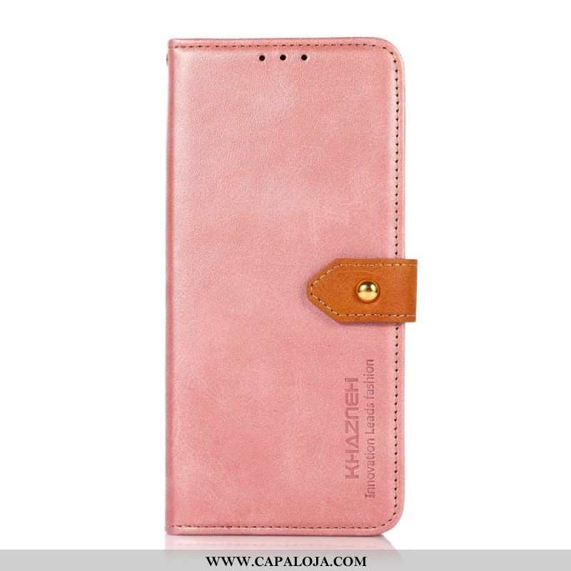 Capa Flip Para Samsung Galaxy S22 5G Couro Falso Com Alça Khazneh