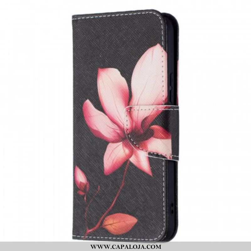 Capa Flip Para Samsung Galaxy S22 5G Flor Rosa