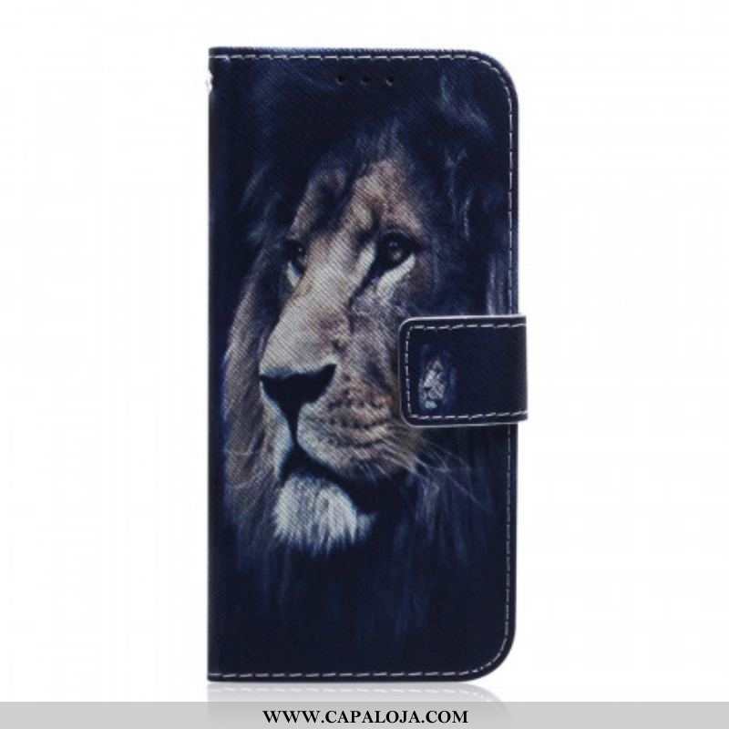 Capa Flip Para Samsung Galaxy S22 5G Leão Sonhador