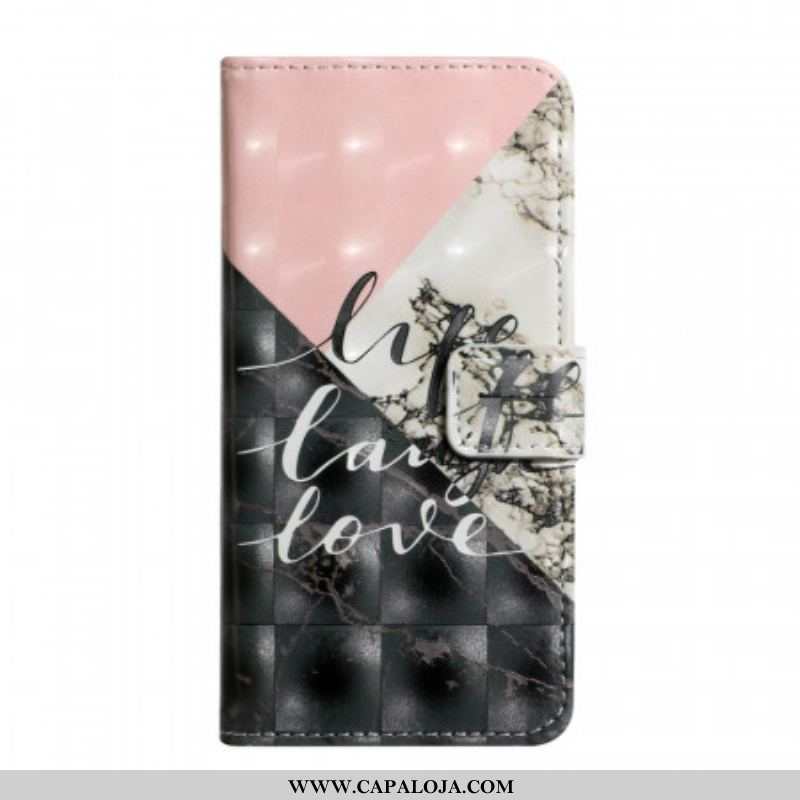 Capa Flip Para Samsung Galaxy S22 5G Vida Rir Amor