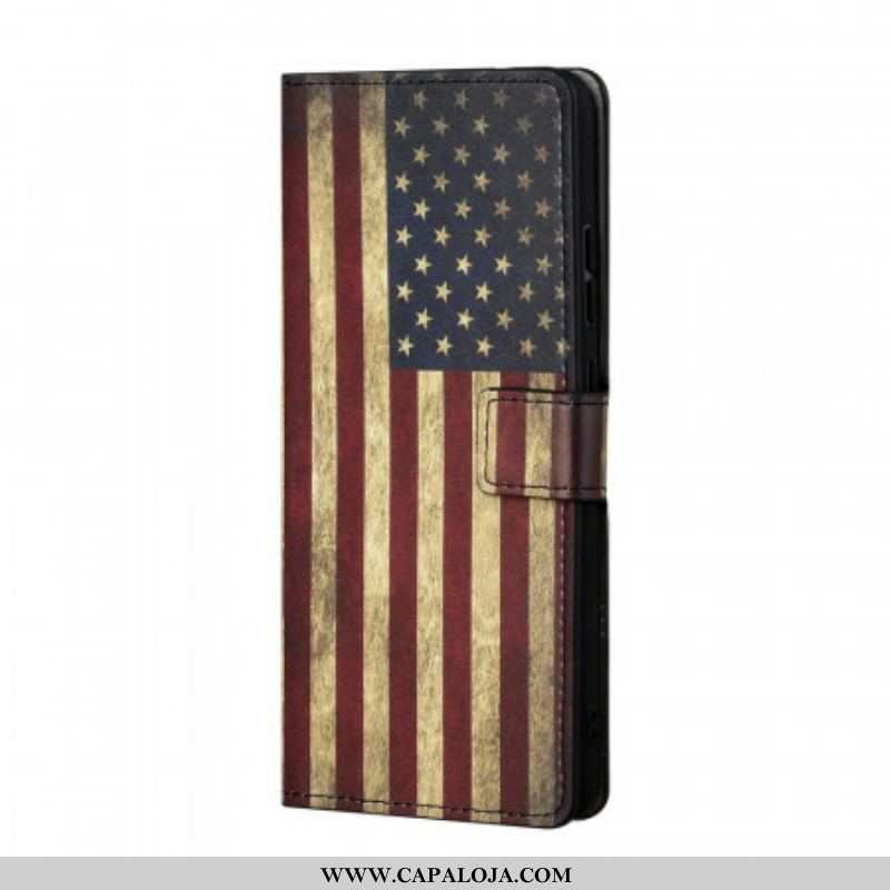 Capa Flip Para Samsung Galaxy S22 Plus 5G Bandeira Americana