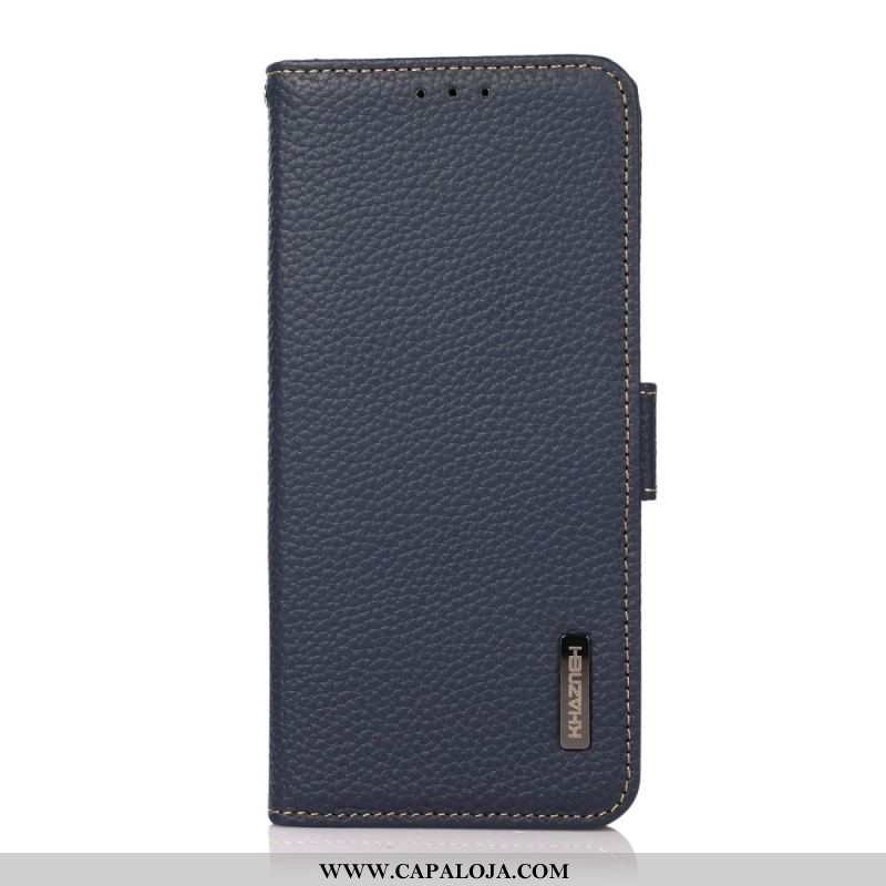 Capa Flip Para Samsung Galaxy S22 Plus 5G Couro De Lichia Khazneh Rfid