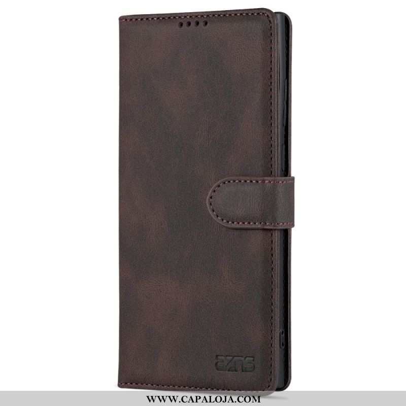 Capa Flip Para Samsung Galaxy S22 Ultra 5G Costura Azns