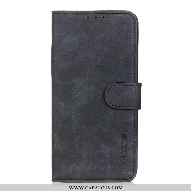 Capa Flip Para Samsung Galaxy S22 Ultra 5G Efeito Couro Vintage Khazneh