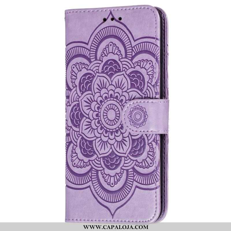 Capa Flip Para Samsung Galaxy S22 Ultra 5G Mandala Completa