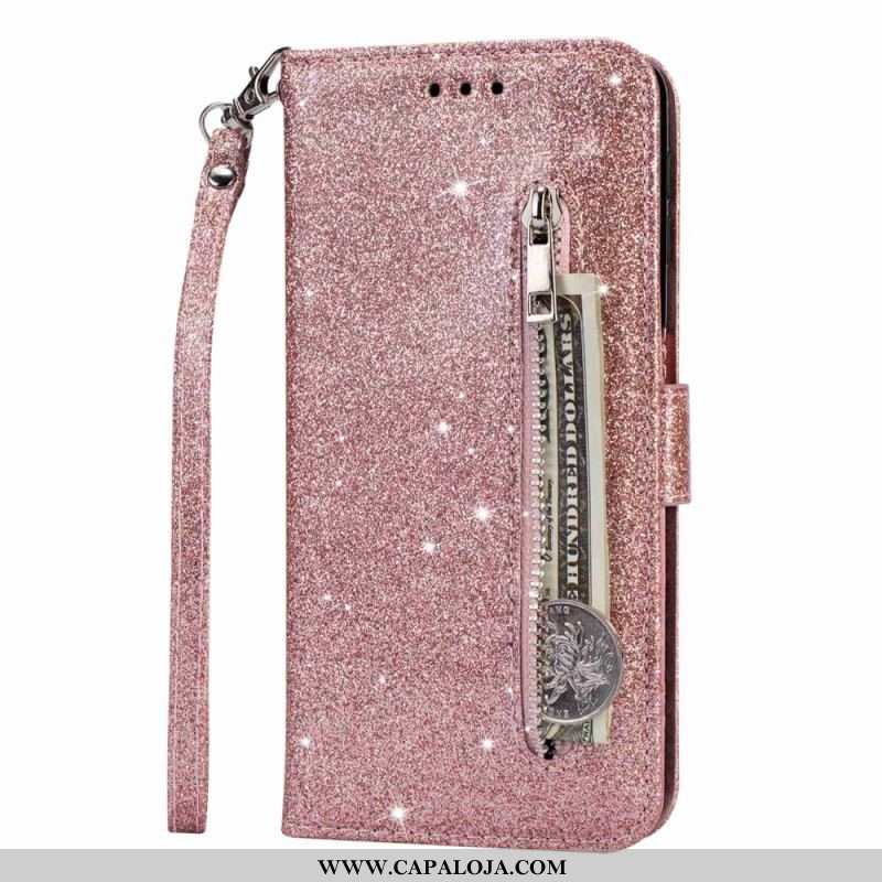 Capa Flip Para Samsung Galaxy S23 5G Bolsa De Moedas Glitter