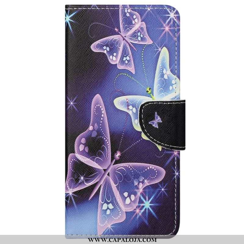 Capa Flip Para Samsung Galaxy S23 5G Borboletas Sublimes