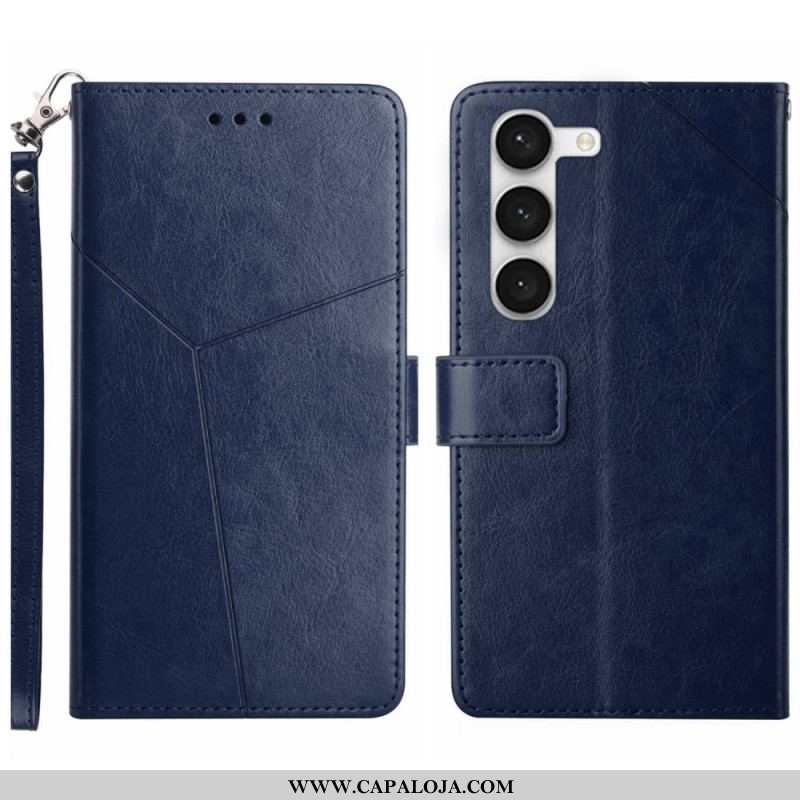 Capa Flip Para Samsung Galaxy S23 5G De Cordão Design Y Strappy