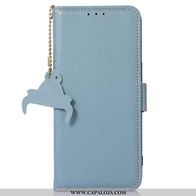 Capa Flip Para Samsung Galaxy S23 5G Rfid De Couro Genuíno