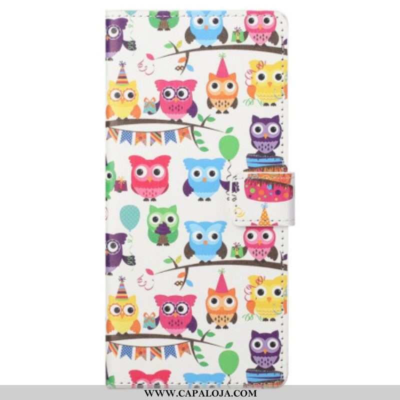 Capa Flip Para Samsung Galaxy S23 5G Tribo Coruja