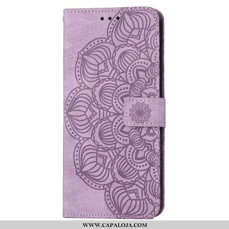 Capa Flip Para Samsung Galaxy S23 Plus 5G De Cordão Mandala Strappy