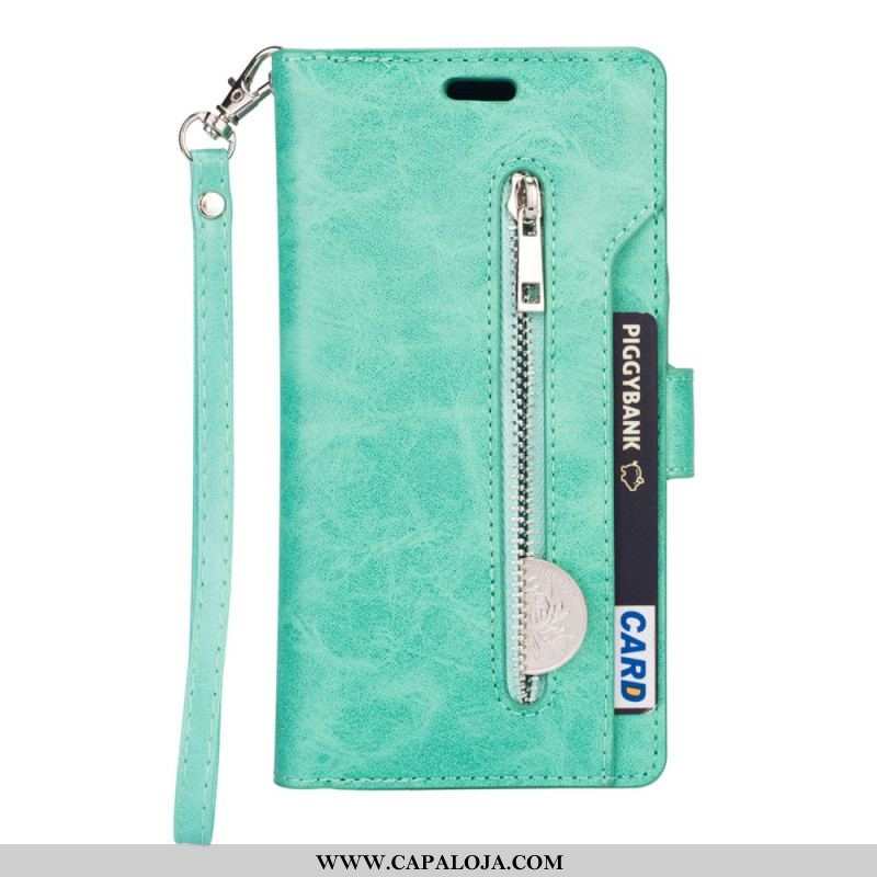 Capa Flip Para Samsung Galaxy S23 Ultra 5G Bolsa Com Cordão