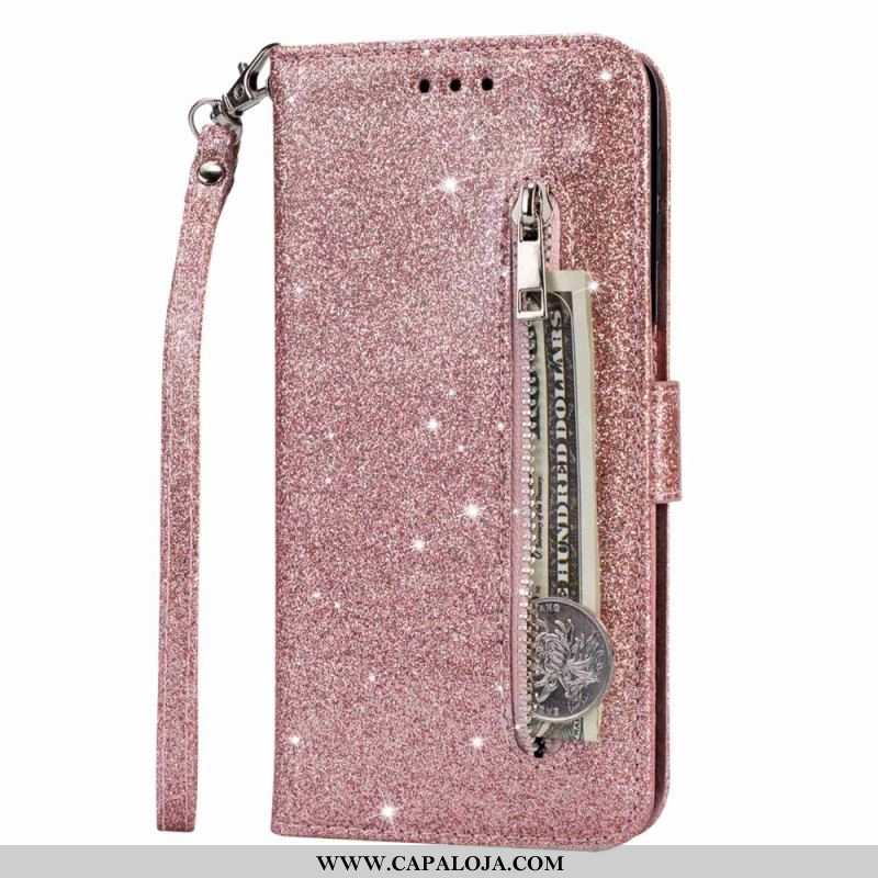 Capa Flip Para Samsung Galaxy S23 Ultra 5G Bolsa De Moedas Glitter