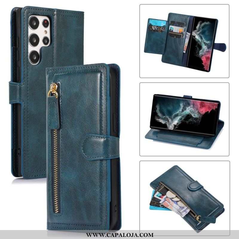 Capa Flip Para Samsung Galaxy S23 Ultra 5G Porta-moedas Vintage