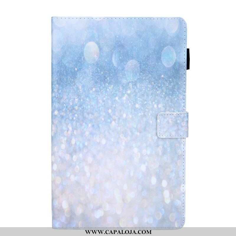 Capa Flip Para Samsung Galaxy Tab A7 Lite Elemento Lantejoulas