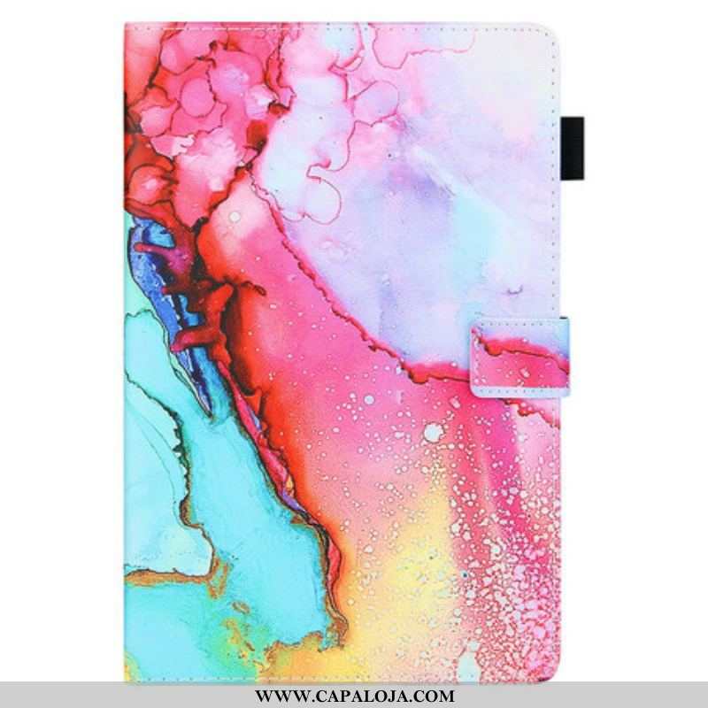 Capa Flip Para Samsung Galaxy Tab A7 Lite Estilo De Mármore