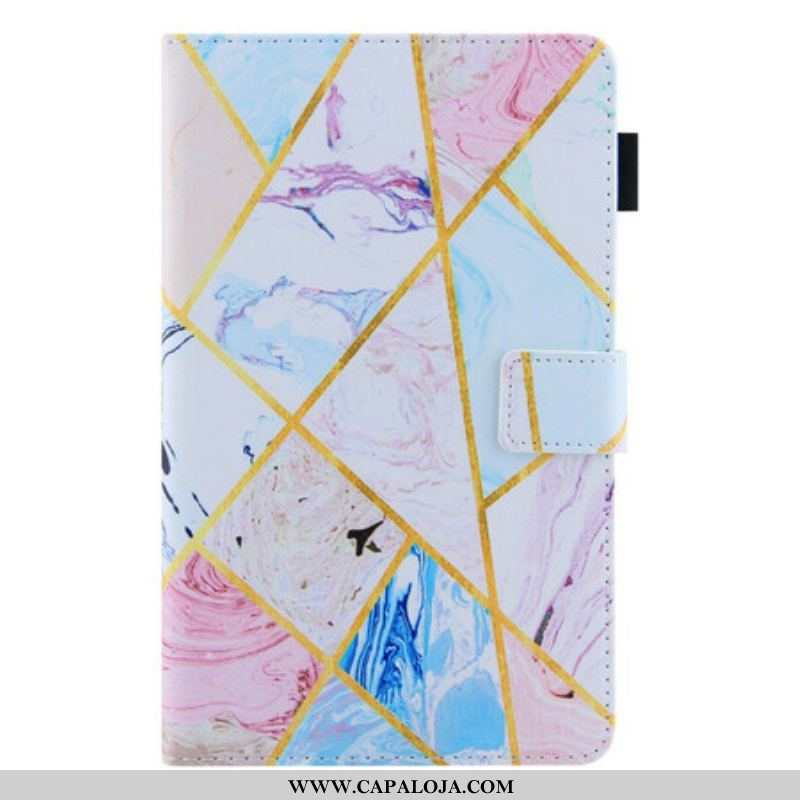 Capa Flip Para Samsung Galaxy Tab A7 Lite Influência Do Mármore