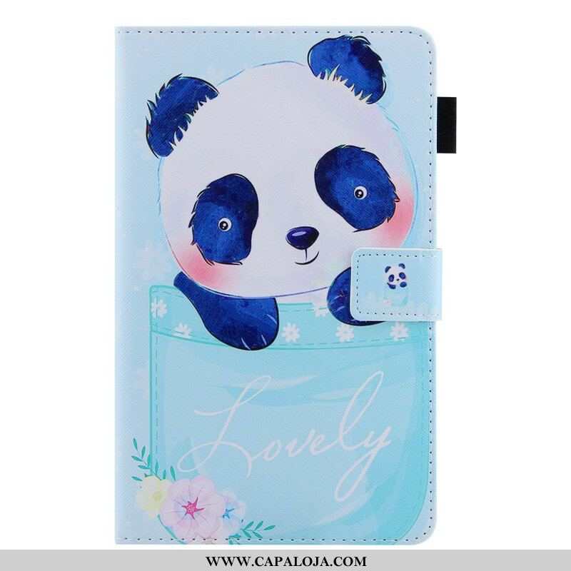 Capa Flip Para Samsung Galaxy Tab A7 Lite Panda Fofo