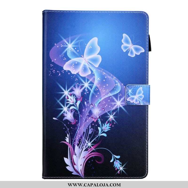 Capa Flip Para Samsung Galaxy Tab A8 (2021) Borboletas Coloridas