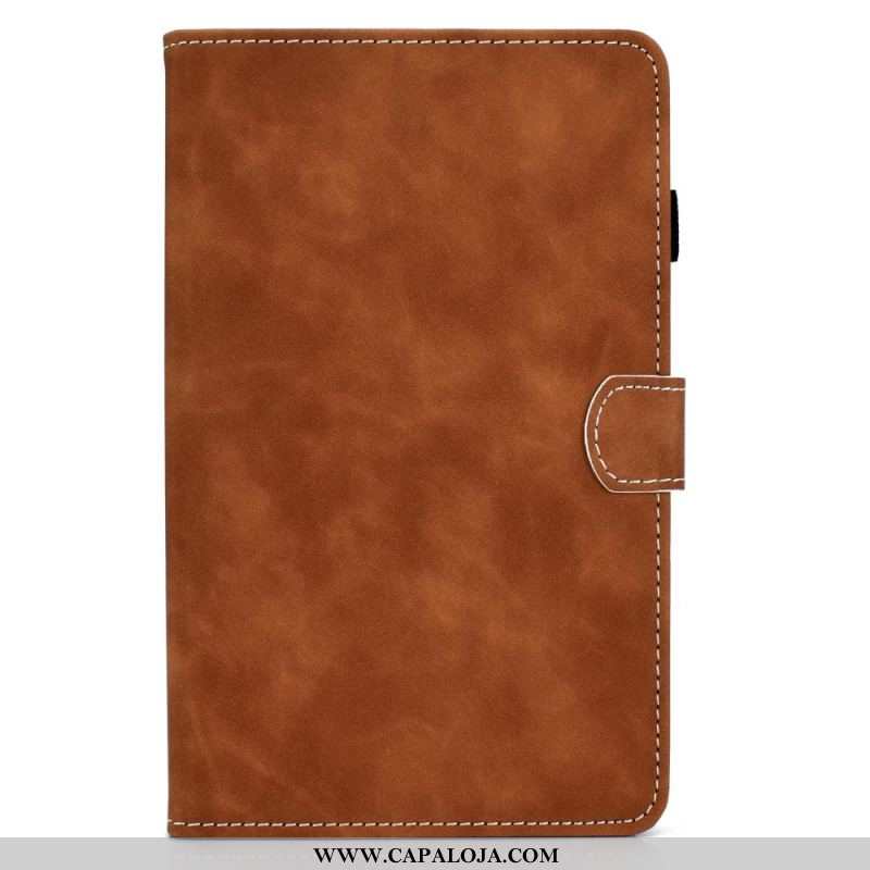 Capa Flip Para Samsung Galaxy Tab A8 (2021) Efeito Couro Design Vintage