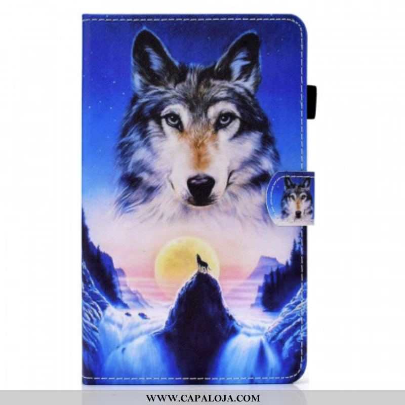 Capa Flip Para Samsung Galaxy Tab A8 (2021) Lobo Da Montanha