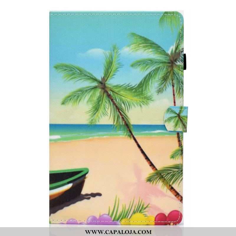 Capa Flip Para Samsung Galaxy Tab A8 (2021) Praia