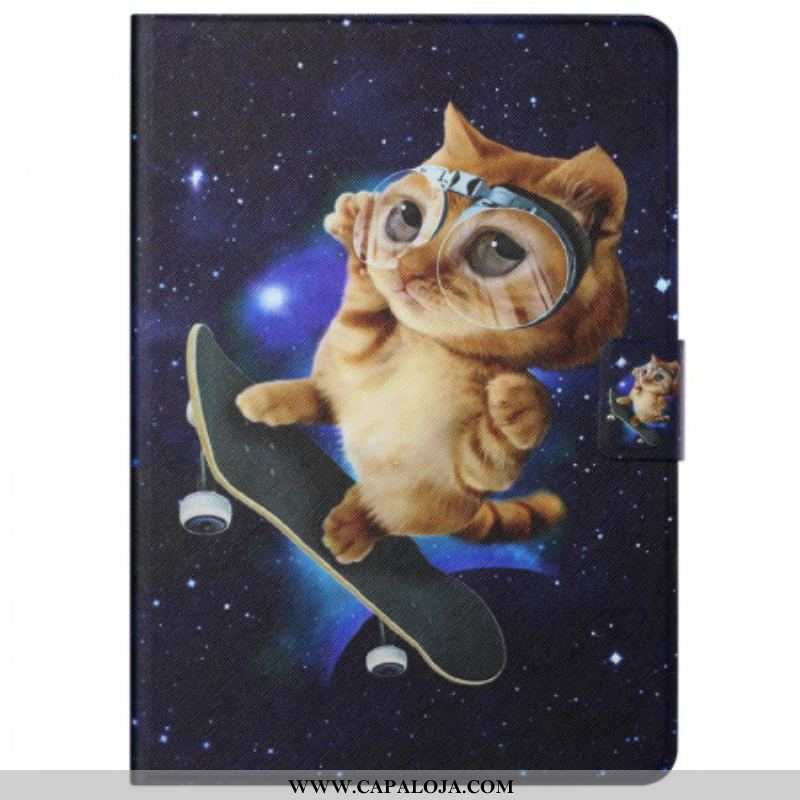 Capa Flip Para Samsung Galaxy Tab A8 (2021) Skate De Gato