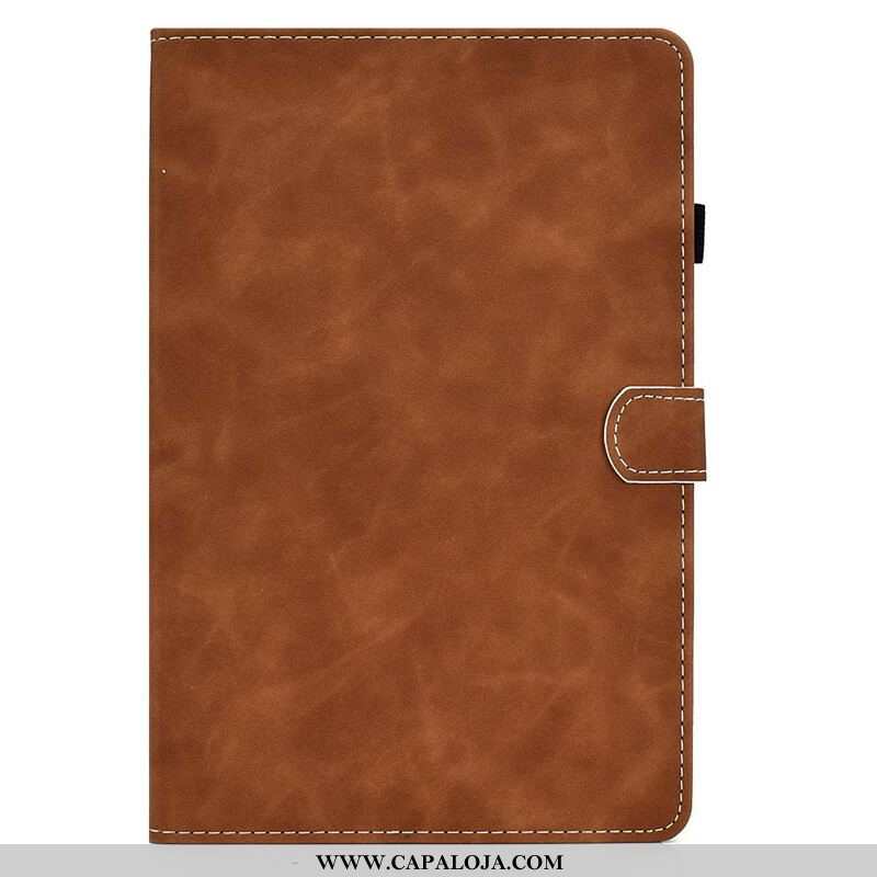 Capa Flip Para Samsung Galaxy Tab S8 / Tab S7 Efeito Couro Design Vintage