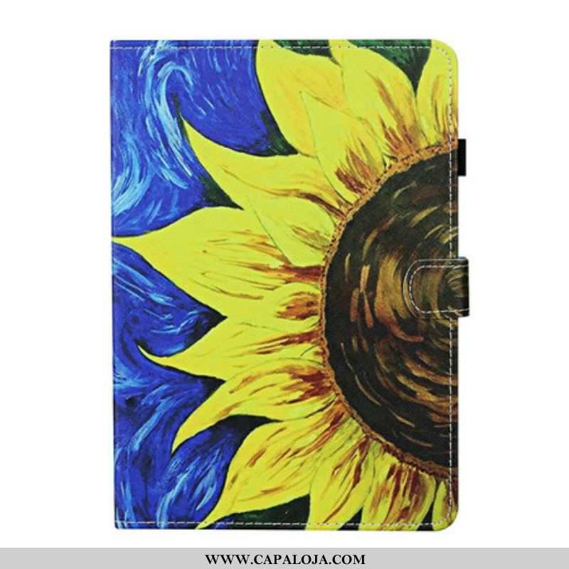 Capa Flip Para Samsung Galaxy Tab S8 / Tab S7 Girassol Pintado