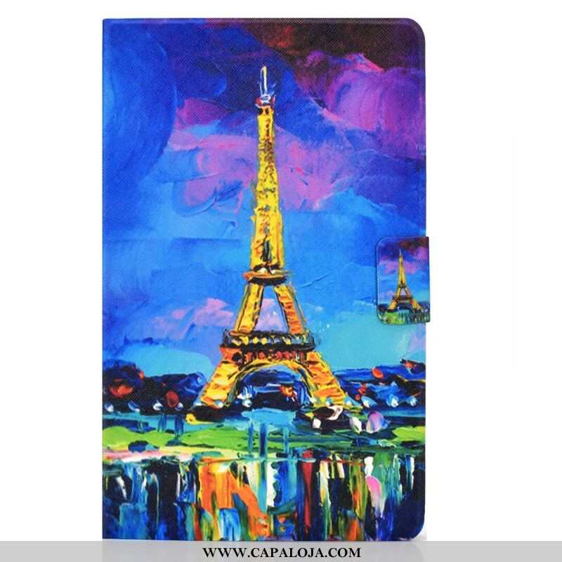 Capa Flip Para Samsung Galaxy Tab S8 / Tab S7 Torre Eiffel