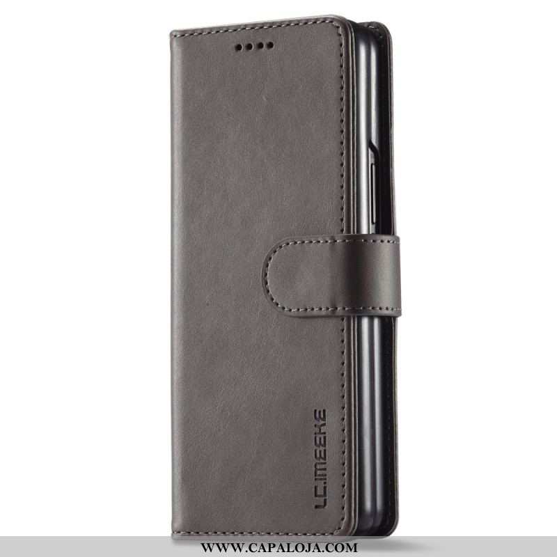 Capa Flip Para Samsung Galaxy Z Fold 3 5G Lc.imeeke Efeito Couro