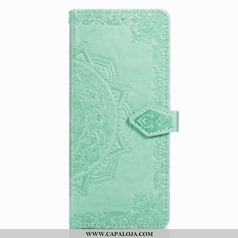 Capa Flip Para Samsung Galaxy Z Fold 3 5G Mandala Idade Média