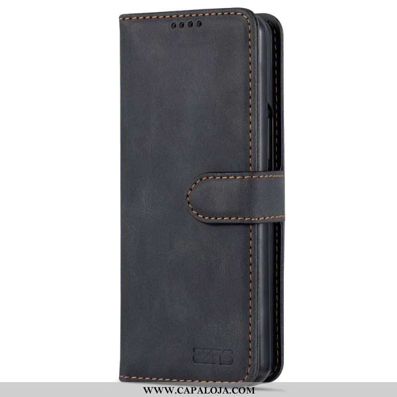 Capa Flip Para Samsung Galaxy Z Fold 4 Capa Tipo Carteira Carteira De Costura Azns