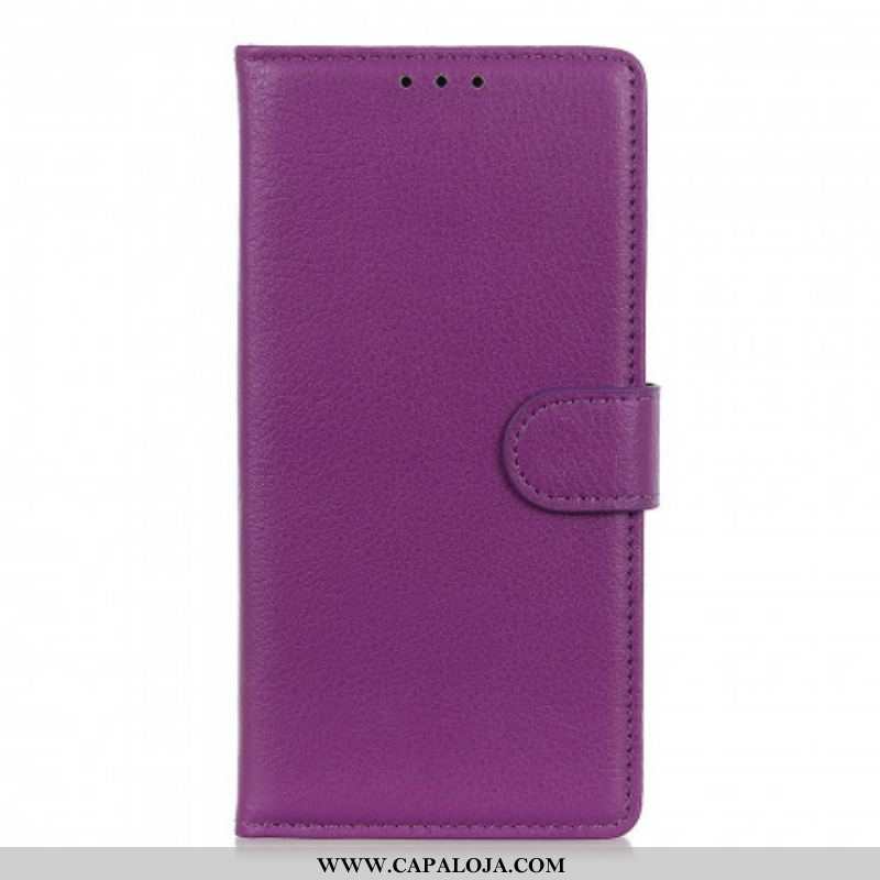 Capa Flip Para Sony Xperia 1 III Couro Sintético De Lichia